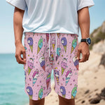 Girly Unicorn Ice Cream Pattern Print Men's Cargo Shorts