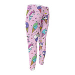 Girly Unicorn Ice Cream Pattern Print Men's Compression Pants