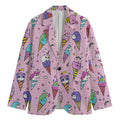 Girly Unicorn Ice Cream Pattern Print Men's Cotton Blazer