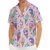 Girly Unicorn Ice Cream Pattern Print Men's Deep V-Neck Shirt