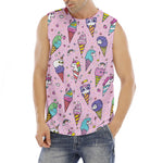 Girly Unicorn Ice Cream Pattern Print Men's Fitness Tank Top
