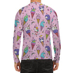Girly Unicorn Ice Cream Pattern Print Men's Long Sleeve Rash Guard