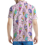 Girly Unicorn Ice Cream Pattern Print Men's Polo Shirt