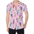 Girly Unicorn Ice Cream Pattern Print Men's Shirt