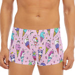 Girly Unicorn Ice Cream Pattern Print Men's Short Boxer Briefs