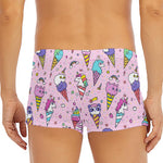 Girly Unicorn Ice Cream Pattern Print Men's Short Boxer Briefs