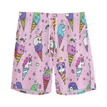 Girly Unicorn Ice Cream Pattern Print Men's Sports Shorts