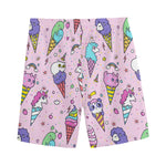 Girly Unicorn Ice Cream Pattern Print Men's Sports Shorts