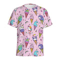 Girly Unicorn Ice Cream Pattern Print Men's Athletic T-Shirt