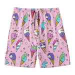 Girly Unicorn Ice Cream Pattern Print Men's Swim Trunks