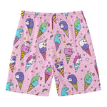 Girly Unicorn Ice Cream Pattern Print Men's Swim Trunks