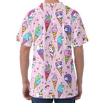 Girly Unicorn Ice Cream Pattern Print Men's Velvet T-Shirt