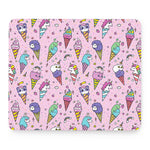 Girly Unicorn Ice Cream Pattern Print Mouse Pad