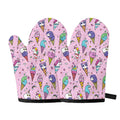 Girly Unicorn Ice Cream Pattern Print Oven Mitts