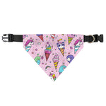 Girly Unicorn Ice Cream Pattern Print Over The Collar Dog Bandana