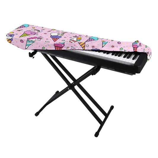 Girly Unicorn Ice Cream Pattern Print Piano Keyboard Cover