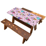 Girly Unicorn Ice Cream Pattern Print Picnic Table Cover