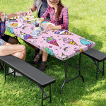 Girly Unicorn Ice Cream Pattern Print Picnic Table Cover