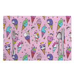 Girly Unicorn Ice Cream Pattern Print Placemat