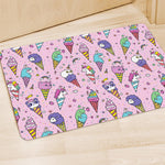 Girly Unicorn Ice Cream Pattern Print Polyester Doormat