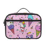 Girly Unicorn Ice Cream Pattern Print Portable Lunch Bag
