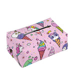 Girly Unicorn Ice Cream Pattern Print Rectangle Tissue Box Cover