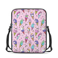 Girly Unicorn Ice Cream Pattern Print Rectangular Crossbody Bag