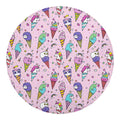 Girly Unicorn Ice Cream Pattern Print Round Blanket