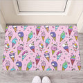 Girly Unicorn Ice Cream Pattern Print Rubber Doormat