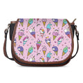 Girly Unicorn Ice Cream Pattern Print Saddle Bag