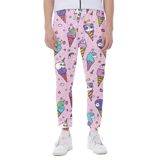 Girly Unicorn Ice Cream Pattern Print Scuba Joggers