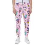 Girly Unicorn Ice Cream Pattern Print Scuba Joggers