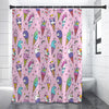 Girly Unicorn Ice Cream Pattern Print Shower Curtain