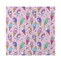 Girly Unicorn Ice Cream Pattern Print Silk Bandana