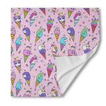 Girly Unicorn Ice Cream Pattern Print Silk Bandana