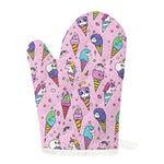 Girly Unicorn Ice Cream Pattern Print Single Oven Mitt