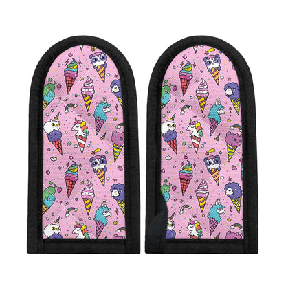 Girly Unicorn Ice Cream Pattern Print Skillet Handle Cover
