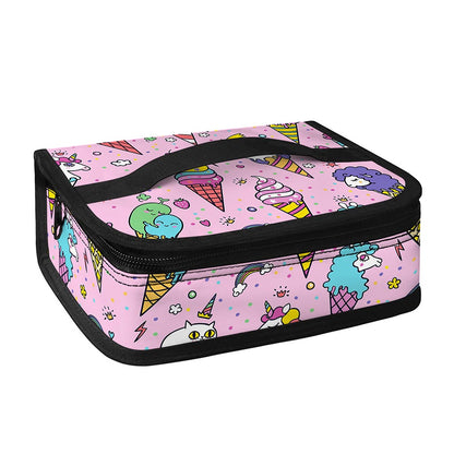 Girly Unicorn Ice Cream Pattern Print Small Lunch Bag