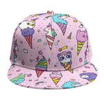 Girly Unicorn Ice Cream Pattern Print Snapback Cap