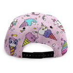 Girly Unicorn Ice Cream Pattern Print Snapback Cap