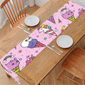 Girly Unicorn Ice Cream Pattern Print Table Runner