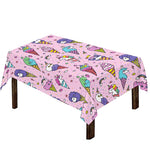 Girly Unicorn Ice Cream Pattern Print Tablecloth
