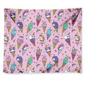 Girly Unicorn Ice Cream Pattern Print Tapestry
