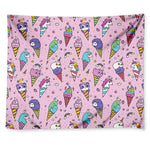 Girly Unicorn Ice Cream Pattern Print Tapestry