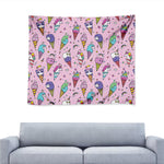 Girly Unicorn Ice Cream Pattern Print Tapestry