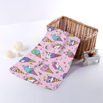 Girly Unicorn Ice Cream Pattern Print Towel