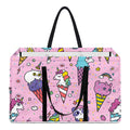 Girly Unicorn Ice Cream Pattern Print Utility Tote Bag