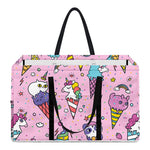Girly Unicorn Ice Cream Pattern Print Utility Tote Bag