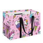 Girly Unicorn Ice Cream Pattern Print Utility Tote Bag