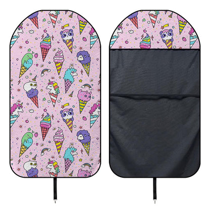 Girly Unicorn Ice Cream Pattern Print Waterproof Car Seat Cover